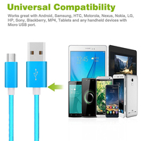 Kabel Data Pengisian Daya USB V8 Micro Berbahan Nilon Kepang dengan Logo Kustom untuk Ponsel Android