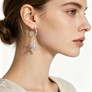 Pendientes Colgantes de Estrella de Mar <span class=keywords><strong>para</strong></span> <span class=keywords><strong>Mujer</strong></span>, Chapados en Oro de 18K, Acero Inoxidable, Sin Deslustre, Joyería Oceánica, de Moda <span class=keywords><strong>para</strong></span> Fiestas - Product Image 2