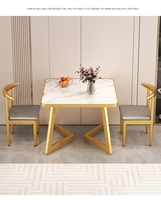 Ensemble Table à Manger Texture Simple Moderne Luxe Léger pour Mobilier de Maison