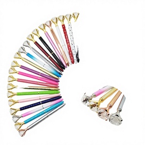 Bolígrafo de punta redonda de metal con cristal de diamante de 1.0 mm, personalizado, promocional, de venta caliente, para escritura suave, tinta negra, para oficina y escuela - Product Image 2
