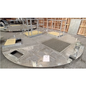 Industrial Stainless Steel Access Platform with Safety Rail and Checkered <b>Surface</b> Design - Product Image 1