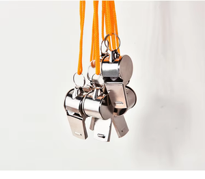 Silbato Deportivo de Acero Inoxidable con Correa para Colgar, Silbato Metálico para Árbitro con Logotipo Personalizado - Product Image 1