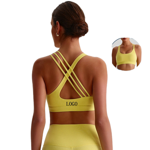 Wholesale Plus Size Adjustable Shockproof High for Yoga <b>Sports</b> <b>Bra</b> Custom Logo Breathable Quick Dry CrissCross Design for - Product Image 1