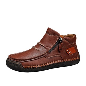 Popolari <span class=keywords><strong>Scarpe</strong></span> da <span class=keywords><strong>Uomo</strong></span> di <span class=keywords><strong>Grandi</strong></span> Dimensioni, <span class=keywords><strong>Scarpe</strong></span> Casual in Pelle per Esterno, Stivali alla Moda a Metà Polpaccio, Stivaletti Morbidi Autunno-Inverno - Product Image 5