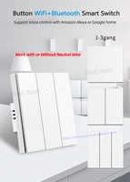 Interrupteur intelligent WiFi Tuya Smart Home, boutons mécaniques, interrupteur mural EU/UK 1/2/3/4 voies, commande vocale avec Alexa et Google