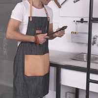 CHANGRONG Tablier de magasin de bois en cuir denim ciré pour machine à vélo à bois