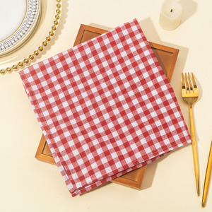 Serviette en tissu <span class=keywords><strong>à</strong></span> <span class=keywords><strong>carreaux</strong></span> en <span class=keywords><strong>coton</strong></span>, tissu teint en fil réutilisable et <span class=keywords><strong>à</strong></span> séchage rapide, pour la mise en place <span class=keywords><strong>de</strong></span> la <span class=keywords><strong>table</strong></span> des restaurants occidentaux, essuie-tout <span class=keywords><strong>de</strong></span> cuisine - Product Image 1