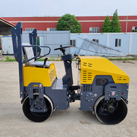 Machine de compactage de rouleau de route à double tambour en acier de 1 tonne