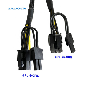 Örgülü PCI-E 6 Pin çift PCIe 8 Pin (6 + <span class=keywords><strong>2</strong></span>) pin PCI Express güç adaptörü GPU Splitter uzatma kablosu - Product Image 5