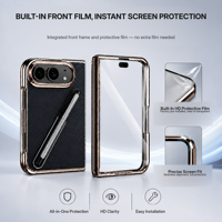 Coque antichoc en PC avec bords électroplaqués, protection d'écran, emplacement pour stylet et support pour 18 Ultra Fold