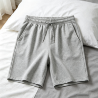 Shorts de détente en jersey de coton pour hommes OEM ODM, taille élastique avec cordon de serrage, poches, doux, respirants, pour la maison ou comme pyjama