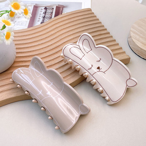 Kẹp tóc acrylic hình thỏ bông dễ thương cỡ lớn dành cho nữ, tóc dày, phong cách Hàn Quốc, bán buôn phụ kiện tóc - Product Image 3