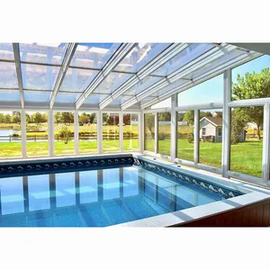 Fornitore d'oro di vetro serra casa un giardino di sole per la piscina sunroom di vetro casa di vetro
