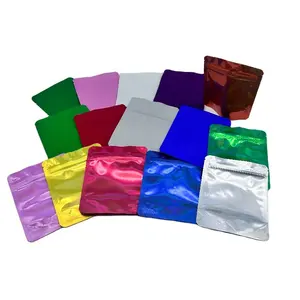 Tas polos polos tidak beraturan, tas bentuk bulat kemasan plastik dengan ritsleting Foil Aluminium anti bau 3.5g tas Mylar