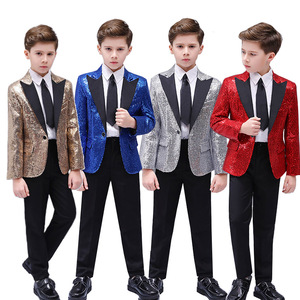 Juego <span class=keywords><strong>de</strong></span> 3 piezas (corbata <span class=keywords><strong>de</strong></span> chaqueta) Traje <span class=keywords><strong>de</strong></span> lentejuelas colorido para niños Danza Piano Rendimiento Chico Guapo Anfitrión Disfraz brillante <span class=keywords><strong>Anime</strong></span> - Product Image 1