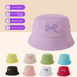En stock Chapeau bob de pêcheur en coton lavé avec nœud en silicone, tendance, pour femme, décontracté, pour les voyages en groupe, à bord court, polyvalent, lavable - Product Image 2