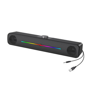 Barre de son TV avec haut-parleur RGB filaire, câble USB pour PC portable et ordinateur de bureau, petite barre de son multimédia lumineuse, caisson de basses - Product Image 1