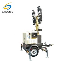 Éclairage de travaux routiers 6kw LED Type générateur de tour d'éclairage portable avec remorque