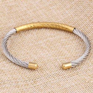 Bracelet en acier inoxydable 304, 5 mm, bicolore, plaqué or, bijoux tendance pour femmes, cadeau - Product Image 4