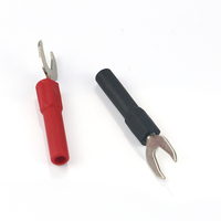Adaptateur de fourche en Y pour fiche nickelée 4mm avec isolation banane 4mm Ouverture de la douille banane 7.2mm