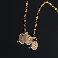Pendentif nom alphabet de forme ronde, breloques lettre pendentif tuile Scrabble en or rose