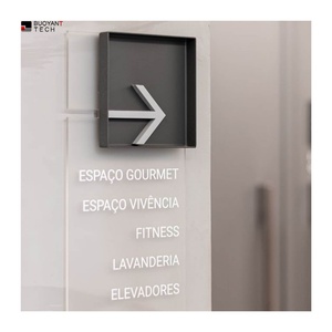 BUOYANT Interior Acrylic Doorplate Signs Building LED <b>Illuminated</b> House Number Signage Light Room Name Hotel Sign Board Plate - Product Image 1