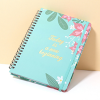 Carnet A5 à spirale avec logo personnalisable à motif floral, avec sangle, carnet d'étudiant, vente en gros, 80 pages