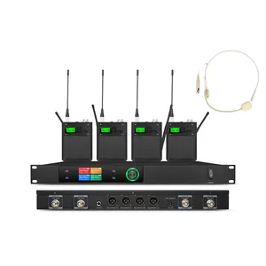 best extended combo pro wireless microphone system uhf 4 channel 2 handheld mic 2 headset and 3 pin xlr receiver for singing