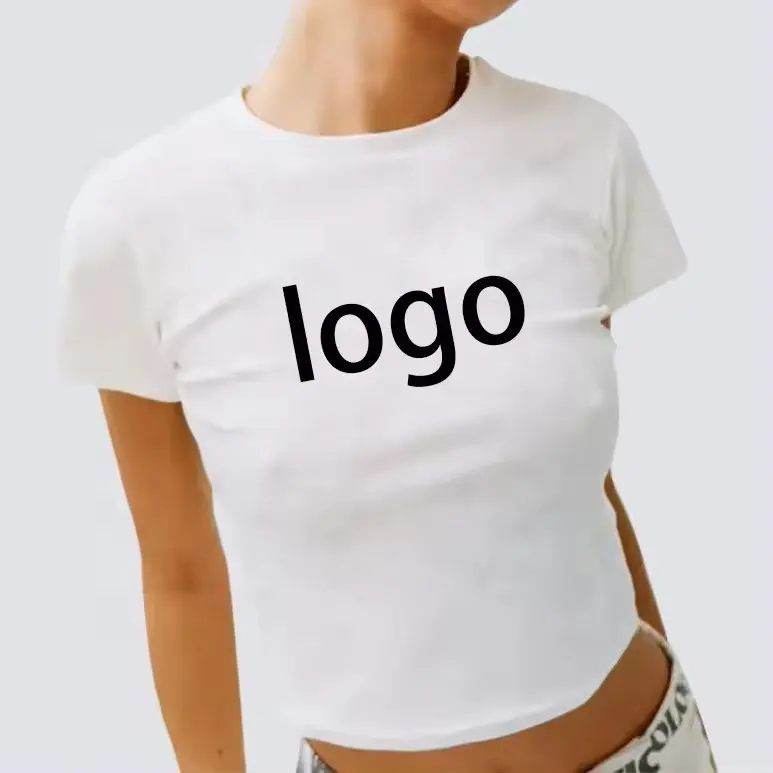 2024 yaz 100% organik pamuk nefes kırpma üstleri Tee gömlek için yüksek kalite düz T-shirt ince boş gömlek kadın