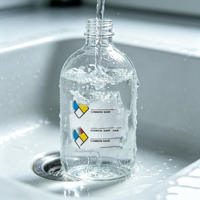 Étiquettes personnalisées de laboratoire, solubles dans l'eau, sans résidus, pour tubes à essai en verre et verrerie de laboratoire, faciles à nettoyer