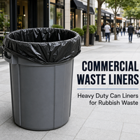 Sacs poubelles noirs d'usine OEM, 40 microns, haute résistance, pour déchets commerciaux, impression personnalisée