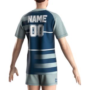 Ensemble de maillot et short de rugby pour homme de luxe, design respirant à col en V, séchage rapide - Product Image 6