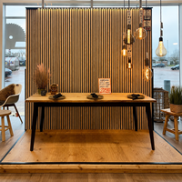 Panneaux muraux acoustiques en bois à lattes, panneaux en bois absorbant le son pour hôtel, restaurant, bureau, espace commercial