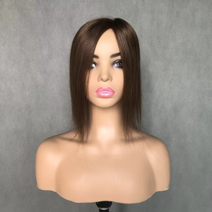 En gros 100% Chinois Remy Mono Base de Cheveux Humains Topper 5 Clips en Mono Top Toupet pour Femmes Blanches Postiche - Product Image 5