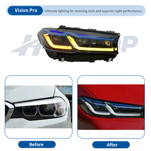 ไฟหน้ารถยนต์ HETOP US G30 <span class=keywords><strong>LED</strong></span> รุ่นปี 2017-2023 ซีรีส์ <span class=keywords><strong>5</strong></span> อัพเกรดไฟ DRL สามสี สไตล์ Ikon แบบเสียบปลั๊กใช้งานได้ทันที สำหรับ BMW - Product Image 2