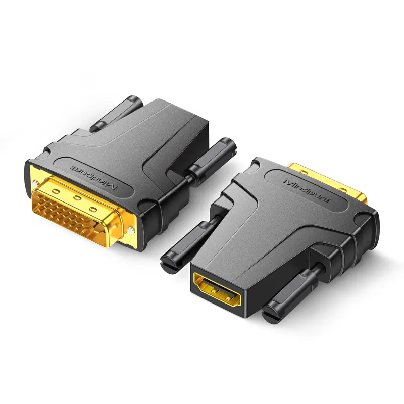 दो तरह आपसी रूपांतरण 24 + 1/24 + 5 डीवीआई पुरुष HDMI महिला एडाप्टर कनवर्टर करने के लिए