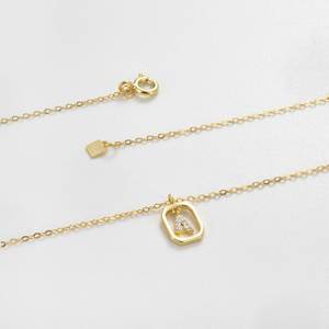 Collier pendentif lettre alphabet en argent sterling 925 plaqué or pour femme, idéal pour cadeaux et fêtes (vente en gros) - Product Image 6