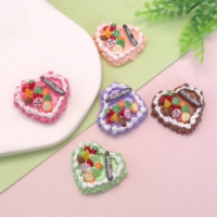 100 pièces de mini-aliments de simulation Kawaii DIY, fruits, gâteaux, pains, ornements en résine, artisanat, accessoires pour maison de poupée