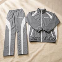 Conjunto Deportivo para Hombre, Tejido de Alto Rendimiento, Bloques de Color, Cuello Alto, Cierre Completo, Paneles en Contraste, Ropa Deportiva para Correr, Estilo Urbano, Hecho a Medida
