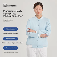 Veste d'uniforme d'infirmière pour femme en tissu polyester Dobby bleu clair personnalisé Dssyon, modèle FTL-39, haut d'automne, fourniture ODM