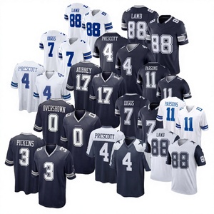 Maillot de football américain rétro des Dallas Cowboys pour <span class=keywords><strong>homme</strong></span>, numéro 3 George Pickens, 2026 # 88 Brodés - Product Image 2