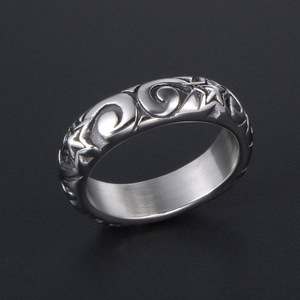 Personalized <b>Couple</b> <b>Ring</b> Star Pattern Retro Trendy Five Pointed Star Unisex Jewelry Gift SA980 - Product Image 2