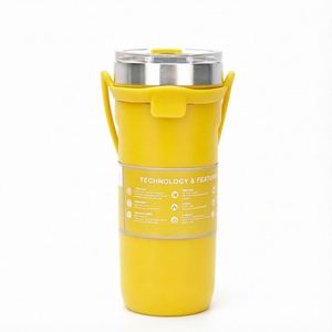 Bouteille d'eau isotherme en acier inoxydable réutilisable avec poignée, finition mate, pour personnalisation - Product Image 3