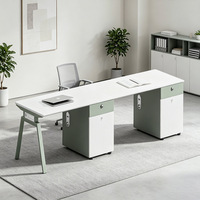 Ensemble de chaises de bureau pour personnel, mobilier de bureau moderne et minimaliste pour espace ouvert, avec tiroirs, rangement amovible, matériau PVC, librement combinable