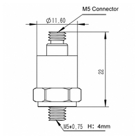 Accéléromètre piézoélectrique IEPE 10mV/g 500g, capteur de vibrations à haute résistance aux chocs pour la surveillance des équipements industriels, montage M5