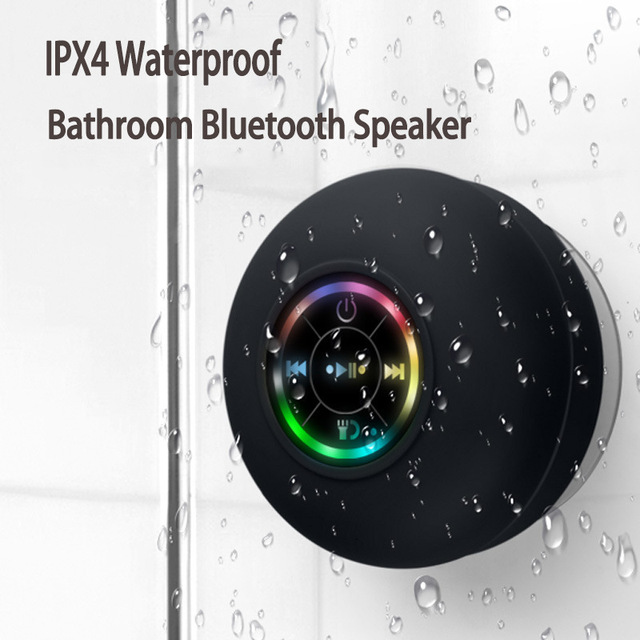 Hot Selling Big Suction Cup Waterproof Speaker LED Glowing Portable Wireless Shower Speaker for Bathroom Pool Use