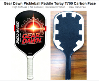 Vente directe d'usine Raquette de pickleball Gear Dawn avec face en carbone Toray T700, noyau en mousse EPP+EVA, forme allongée, pour adultes, compétition et entraînement