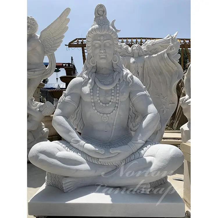 Estátua de mármore grande personalizada de fábrica, escultura de pedra de deus indolor de shiva de mármore para venda
