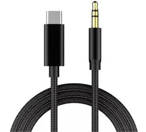Convertidor Digital USB tipo c macho a macho de 1m a macho, adaptador de audio auxiliar para auriculares de 3,5mm, convertidor original compatible con samsung y <span class=keywords><strong>google</strong></span> - Product Image 1