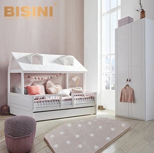 Designer Wooden White Beech Wood <strong>House</strong> <strong>Bed</strong> Toddler <strong>Bed</strong> With Under <strong>Bed</strong> Drawer - Product Image 2